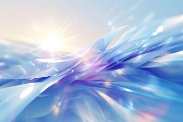 Abstract glowing crystal background with prismatic effect
