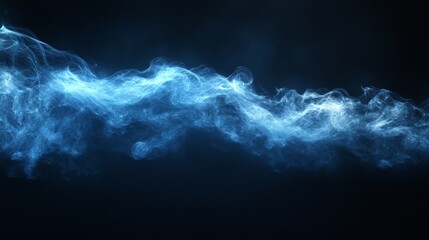 Aufkleber - Abstract Celestial Wave: An Ethereal Blue Nebula Swirling Across a Dark Cosmic Background, Illuminating the Vastness of Space with Glowing, Mystical Energy.