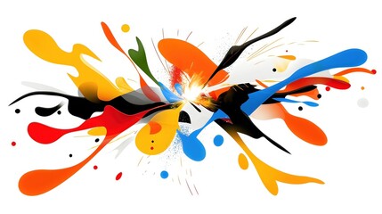 Leinwandbilder - Abstract Colorful Explosion Paint Splashes Dynamic Energy Design