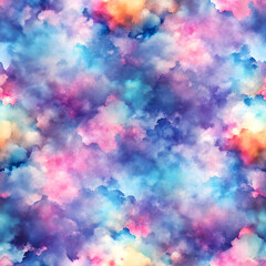 Wall Mural - Seamless Watercolor Dreamy Gradient Background. Perfect for: Fantasy themes, romantic events, soft branding