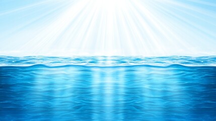 Canvas Print - Sunbeams Illuminate Ocean Depths Underwater Scene