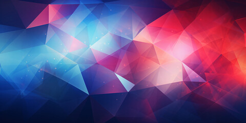 Fototapete - A cool, geometric, low-saturation blurred artsy background with rainbow hues for technology presentations and displays.


