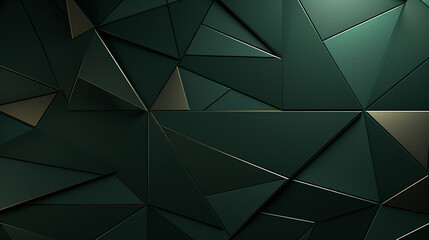 Poster - A dark green modern background with golden geometric lines, ideal for festive and technology presentations.

