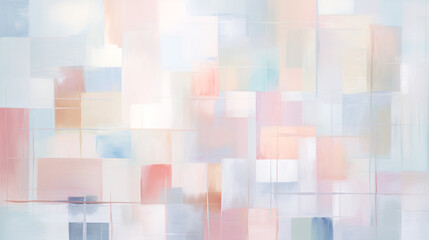 Aufkleber - A horizontal composition of multiple overlapping white and multicolor cubes creates a dynamic tech-inspired wallpaper background.


