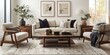 © RaksaLinggo - Modern Living Room Decor Neutral Tones Wooden Accents