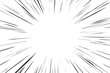 © Chorna_L - Manga speed lines of radial comic vector background. Cartoon flash, rays of explosion, boom and roar force. Abstract sparks and perspective motion of sound.