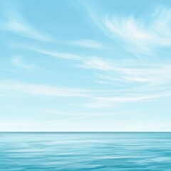 Wall Mural - tranquil blue ocean and sky with gentle waves