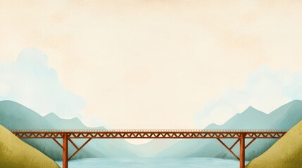 Wall Mural - Tranquil Bridge Over Calm Waters in Scenic Landscape