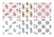 © Mariia Mazaeva - Seamless floral patterns set with colored and black and white versions