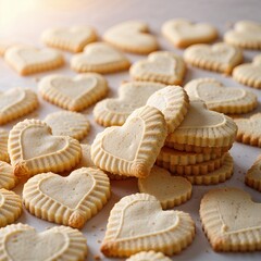 Wall Mural - heart shaped cookies on a plate