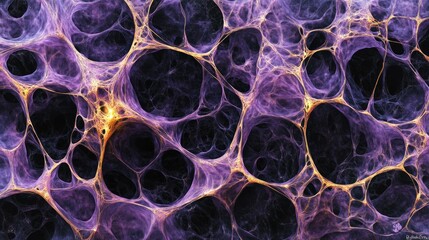 Abstract Purple and Gold Network Structure Design
