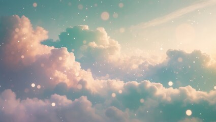 Wall Mural - beautiful serene sky filled with soft clouds and gentle light during the early morning hours