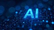 © taezhniya31 - AI inscription in neural networks in blue tones