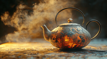 Wall Mural - A beautiful teapot picture
