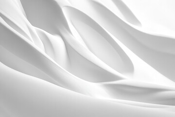 Wall Mural - a pristine snowdrift sculpted by wind, creating ethereal curves and shadows against a pure white background, crystalline texture with delicate highlights