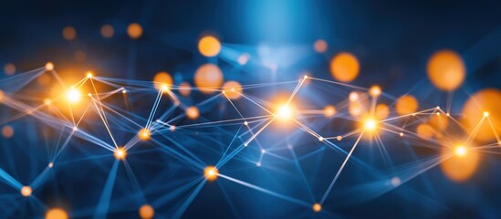Global network connection, digital data flow, glowing nodes, abstract background, tech presentation