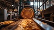© Anna - log on sawmill. Selective focus