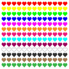 Wall Mural - pixel hearts. y2k style modern, simple, vector, icon for website design, mobile app, ui. vector illu