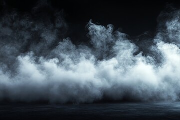 Leinwandbilder - Mist and fog billowing across a dark background creates an ethereal atmosphere