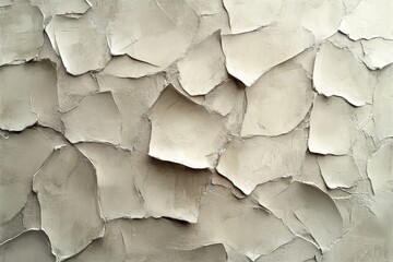 Aufkleber - Textured wall featuring a unique plaster design with layered shapes in neutral tones