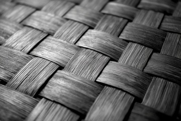 Aufkleber - Intricate black and white woven texture showcasing craftsmanship of traditional weaving techniques from the region