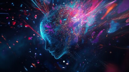 Wall Mural - surreal depiction of a synthetic network exploring the complexities of artificial intelligence