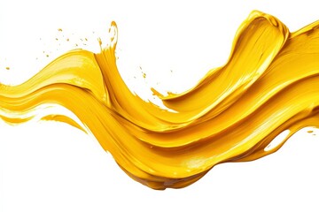 Aufkleber - Bright yellow paint stroke creates a vibrant abstract design for creative projects and artistic expressions