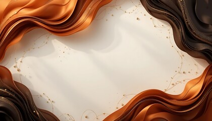 Wall Mural - Abstract Brown and Gold Fabric Waves Design