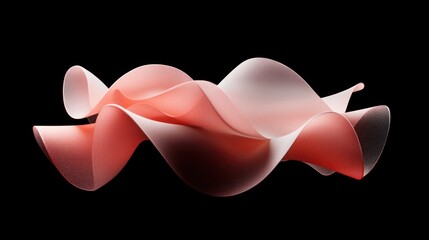 Poster - Abstract coral pink flowing wave form design