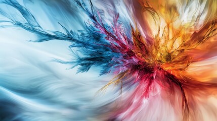 Aufkleber - Dynamic abstract painting in vibrant colors studio art creation contemporary environment close-up visual expression