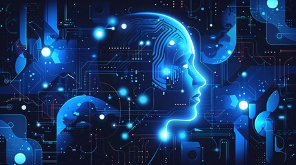 AI Mind Circuitry, Digital Brain, Technology Background