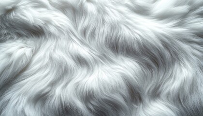 Canvas Print - White Fluffy Fur Texture Background Image