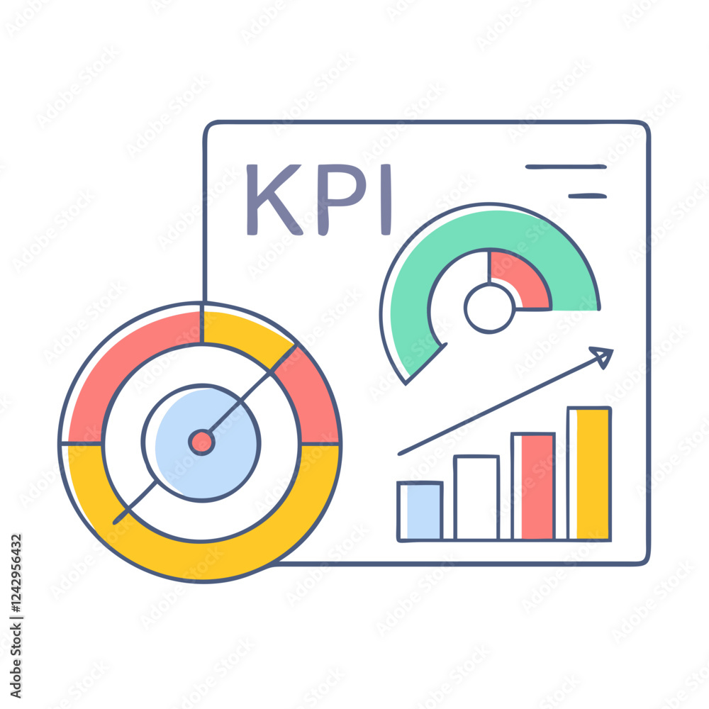 Vektor kpi key performance indicator icon, kpi key performance ...