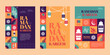 © imitystudio - ramadan poster set pattern and silhouette colorful illustration