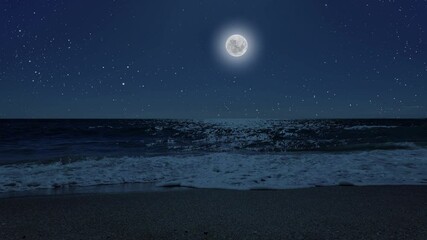 Wall Mural - a movement of stars in the night sky with the view of mountains.