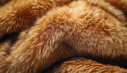 Wall Mural - Luxurious Golden Brown Fur Texture Close Up