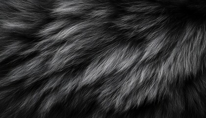 Wall Mural - Dark Gray Fur Texture Close Up Image