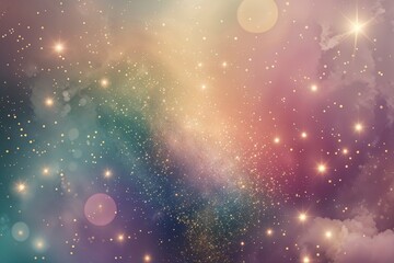 Wall Mural - Whimsical Bohemian Gradient Background with Vintage Sparkles and Soft Haze Effect