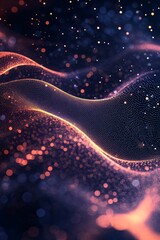 Aufkleber - Abstract flowing particle wave background with bokeh effect