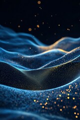 Aufkleber - Abstract particles background forming wavy surface with bokeh