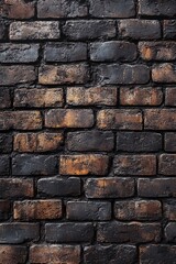 Poster - Black and brown brick wall forming an urban background