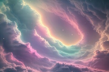 Wall Mural - Surreal Vintage Gradient Aesthetic with Ethereal Glow and Dreamy Texture