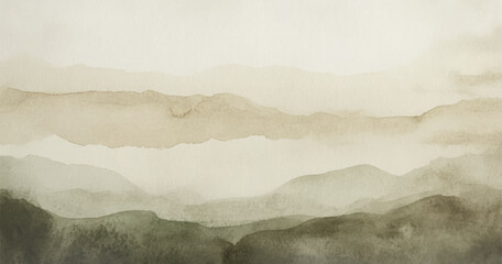 Abstract watercolor art background template. green and brown watercolor backdrop empty space for text, banner, presentation or product display graphic design