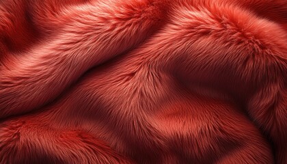 Wall Mural - Red Fur Texture Soft Luxurious Background