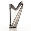 © PUKPIK - Elegant Silver Harp on a Minimalist Background for Music Themes