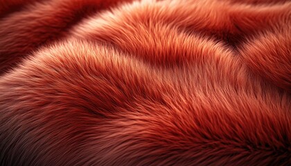 Wall Mural - Rich Red Fur Texture Abstract Background Image