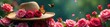 © Prasert - Rosas y mariposas volando alrededor de un sombrero de flor, diario de muertos, mariposas