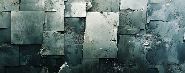 Fototapete - Old damaged metal wall showing signs of age and decay