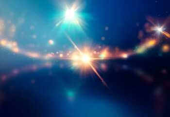 Poster - Abstract blue gradient background with grainy texture.