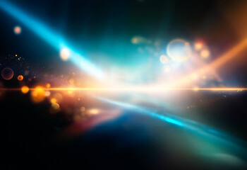 Leinwandbilder - Abstract grainy gradient background with a deluxy design and an orange-green illustration.
